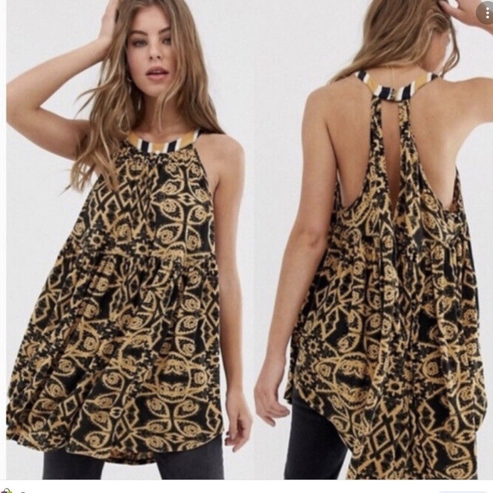 Free people Mimi tunic size small Asymmetric hem keyhole T179